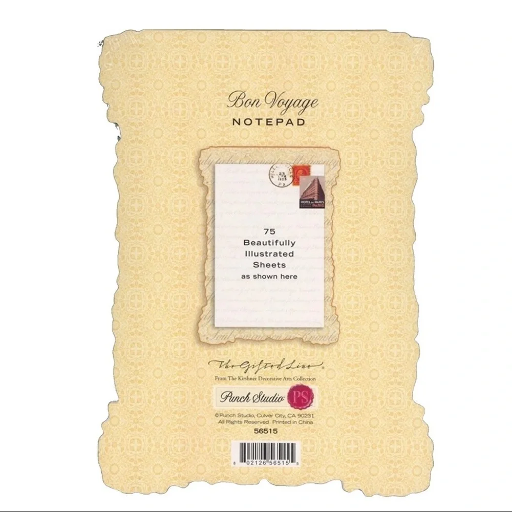 Punch Studio World Traveler Eiffel Tower Embellished Die Cut Notepad (66500)